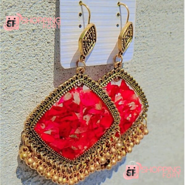 Floral Gold Resin Jhumka