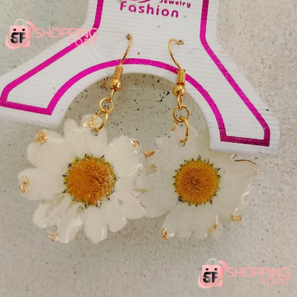 Floral White earring